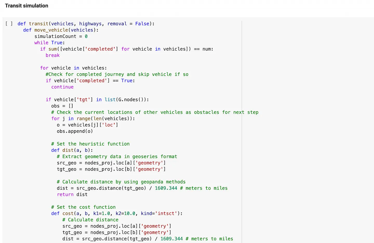 transportation algorithms
